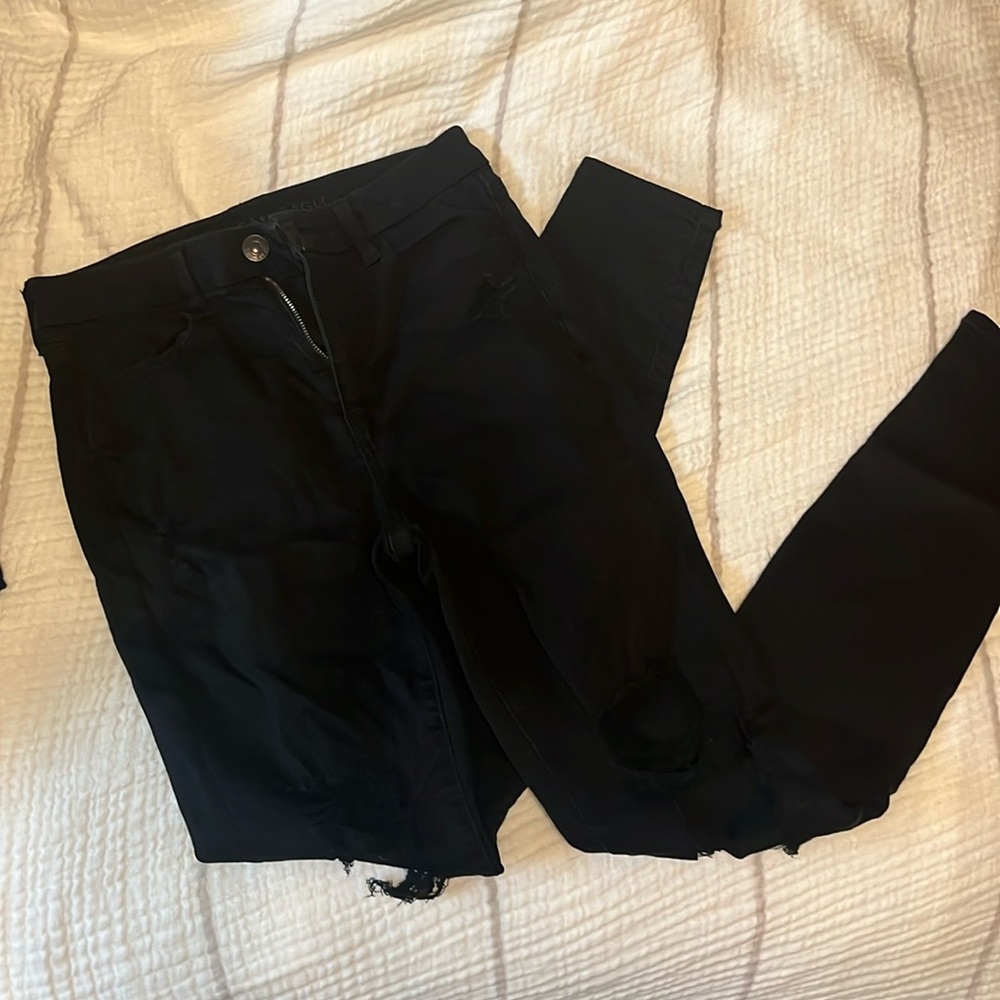 American Eagle Black Ripped Jeans